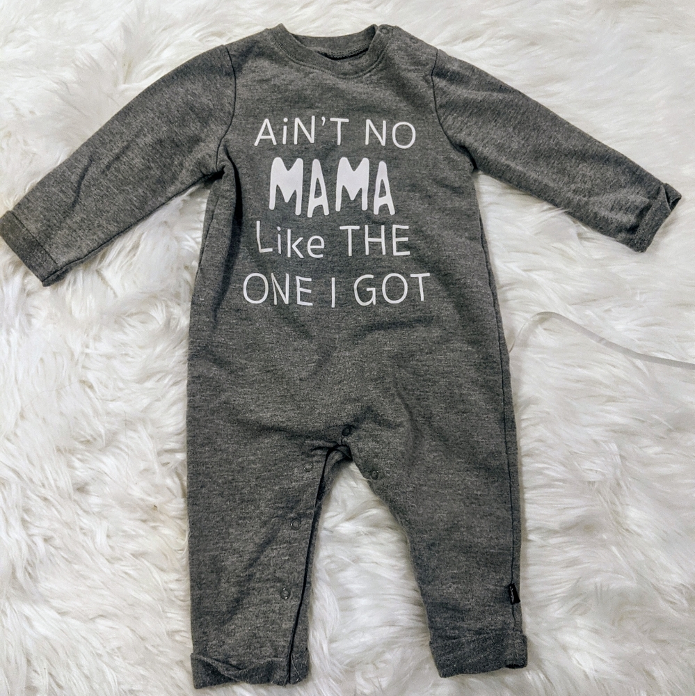 Mini Heroes 12 Months Gray Romper